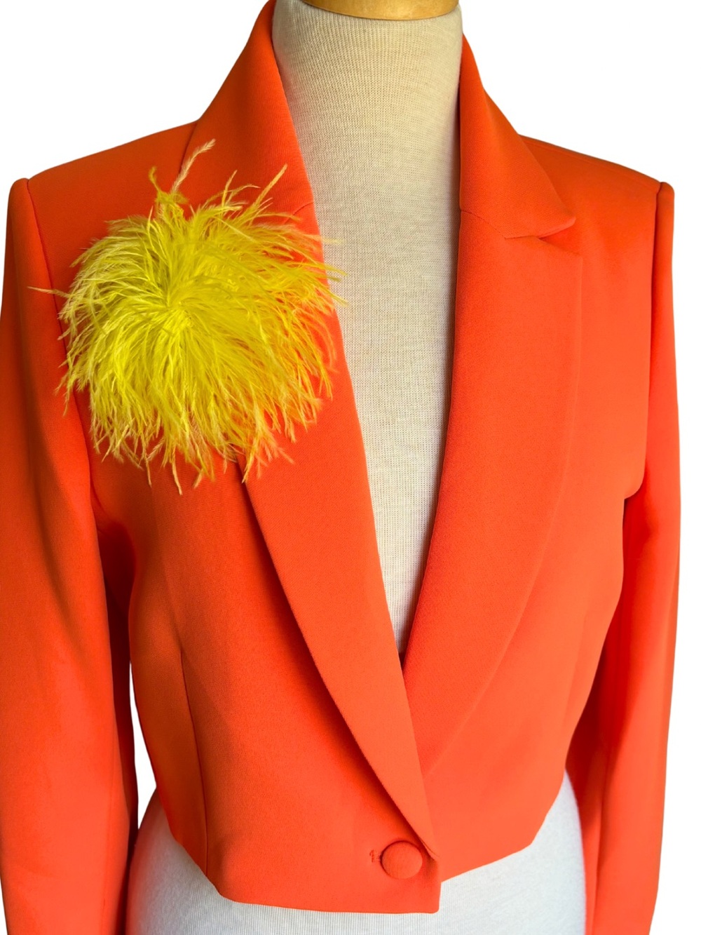 Gianni Bini NWT Size 6 Orange Cropped Blazer Jacket $129